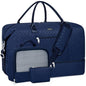 ITIEZY Weekender Overnight Bag for Women - Large Travel Duffel Bag with Shoe Compartment, Gym Duffel Bag Hospital Bag Carry On Tote Bags for Airplanes with Crossbody Bag Toiletry Bag 3Pcs Set - color: 9a-Blue