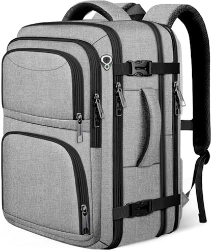 Extra Large Travel Backpack, Carry on Luggage Backpack TSA 18.4 inch Laptop Bag Flight Approved, Lightweight Business Luggage Bag, Travel Gifts for Men, Black - color: Grey, size: XX-Large