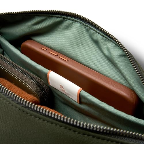 Bellroy Classic Sling (everyday 7 liter minimalist crossbody bag with internal organization, adjustable crossbody strap, and auto-compression system) - Olive - color: Olive