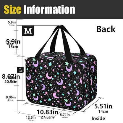 MNSRUU Hanging Toiletry Bags for Women Travel, Crescents and Stars Toiletry Organizer Portable Travel Toiletry Bags Clear Wash Bags Makeup Bag Cosmetic Bag - color: Cartoon 164