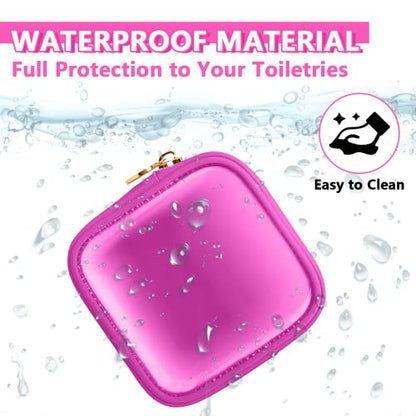 UIXIZQ Clear Mini Makeup Bag, Small Nylon&PVC Cosmetic Travel Bag TSA Approved Toiletry Bag with Zipper, Preppy Transparent Coin Purse for Women Men Girls(Mini-Hot Pink) - color: Bubblegum-Clear, size: Mini