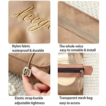 Roll Up Makeup Bag, Hanging Toiletry Bag, 4 in 1 Detachable Cosmetic Bag, 4 Removable Storage Bags, Travel Makeup Organizer Bags for Women Men(Khaki) - color: Khaki