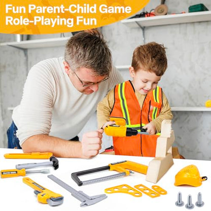 Zealous Kids Tool Set for Boys,Toddler Tool Set with Kids Tool Box & Electronic Toy Drill,Construction Pretend Play Tools for Kids,Toys for 3 4 5 Year Old Boys,Toddler Boy Toys - style: F-Play Tool Set