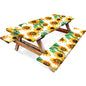 Boao 3 Pcs Vinyl Picnic Table Cover with Bench Cover 6 ft 30 x 72 Inch Waterproof Fitted Tablecloth Flannel Backing Rectangular Elastic Edged for Camping Outdoor Patio Travel(Sunflower) - color: Sunflower