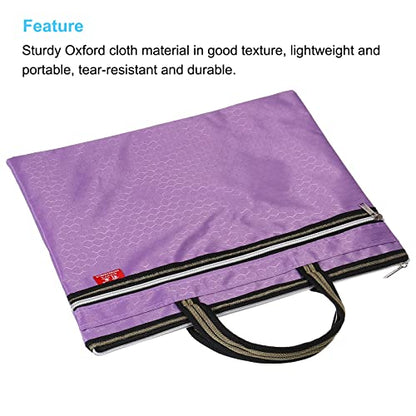 PATIKIL Waterproof Zipper File Bag, Documents Books Tools Storage Zip Pouch for Office Travel, Purple - color: Purple