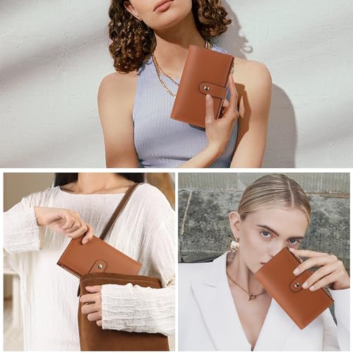 yiijay Wallet Women RFID Blocking Multi Cards Wallet Credit Card Holder for Women Large Capacity Lady Leather Trifold Travel Wallet with Pen Holder - color: 2Brown