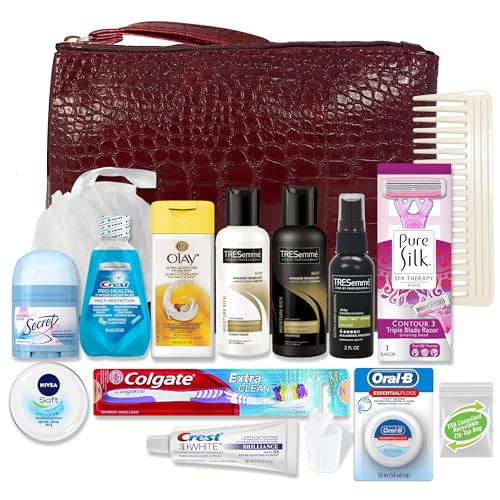 Women's Premium 16 PC Travel Kit – Stocking Stuffer and Holiday Gift Set with Tresemme Hair Products and Bath Essentials – Floss May Vary - size: Quart, style: Tresemme Kit