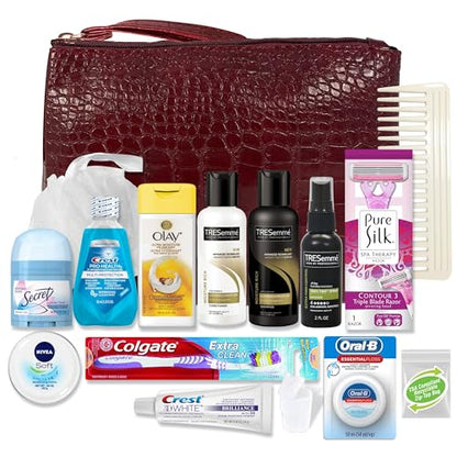 Women's Premium 16 PC Travel Kit – Stocking Stuffer and Holiday Gift Set with Tresemme Hair Products and Bath Essentials – Floss May Vary - size: Quart, style: Tresemme Kit