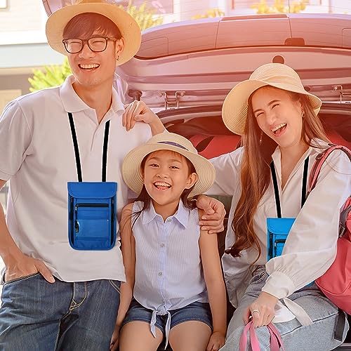 sundee Travel Neck Wallet with Double Zippers, RFID Blocking Passport Holder with Adjustable Neck Strap for Men and Women to Keep Cash, Credit Cards and Travel Documents Safe - Dark Blue - color: Dark Blue