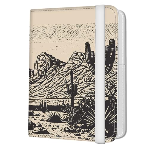 Passport Holder for Travel Essentials, Leather RFID Blocking Passport Wallet Cover Case, Cute Passport Book Holders for Women and Men Retro Mountain - color: Retro Mountain