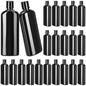 Domensi 24 Pcs Plastic Bottle Squeeze Containers with Disc Cap Travel Bottles Reusable Empty Toiletries Shampoo Containers Refillable Travel bottles for Shampoo Lotions (6.8oz,Pure Black) - color: Pure Black, size: 6.8oz