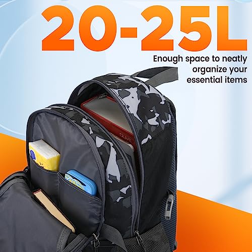sunhiker Small Hiking Backpack Women Men 20L Lightweight Travel Backpack Daypack Casual Backpack For Cycling Outdoor Camping - color: Gray Camo