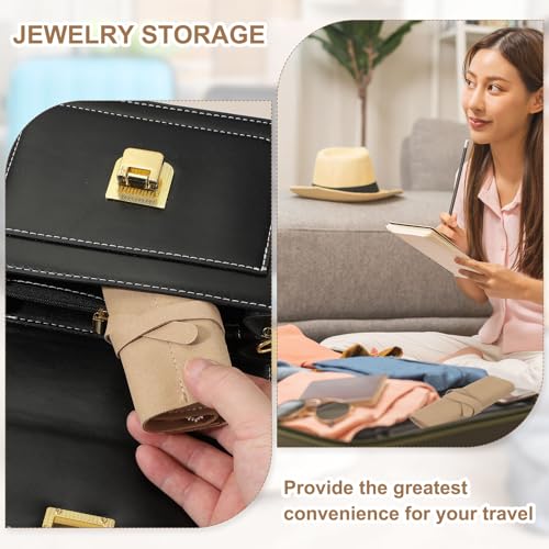 uxcell Travel Jewelry Bag Roll, Foldable Travel Organizer with Tie Close Microfiber Storage Roll for Earrings, Necklaces, Rings, Bracelets, Brooches, Valentine's Day Gifts, White - color: White