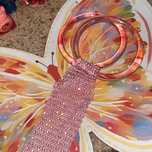Munyee Hua Rhinestone Mesh Wine Bag Champagne Bottle Tote with Handle Reusable Gift Pouch Crystal Carrier Sparkly Bling Wedding Party Bridesmaid Gift Housewarming Holiday (Pink Handle Pink Rhinestone) - color: Pink Handle Pink Rhinestone
