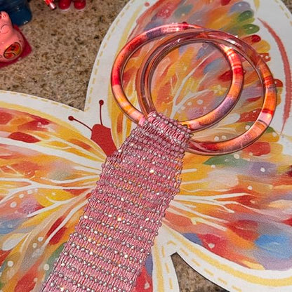 Munyee Hua Rhinestone Mesh Wine Bag Champagne Bottle Tote with Handle Reusable Gift Pouch Crystal Carrier Sparkly Bling Wedding Party Bridesmaid Gift Housewarming Holiday (Pink Handle Pink Rhinestone) - color: Pink Handle Pink Rhinestone
