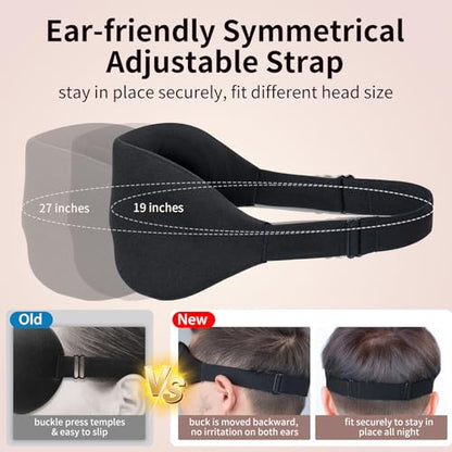 NEWVANGA Sleep Mask for Back and Side Sleeper, Block Out Light, Luxury Sleeping Eye Mask of 3D Night Blindfold, Zero Pressure Breathable Travel Eye Cover Black - color: Black