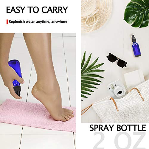 Wedama Spray Bottle, 2 oz Fine Mist Glass Spray Bottles, Little Refillable Liquid Containers for Watering Flowers Cleaning (16 Pack, Blue) - color: Blue, size: 2 Ounce (Pack of 16)