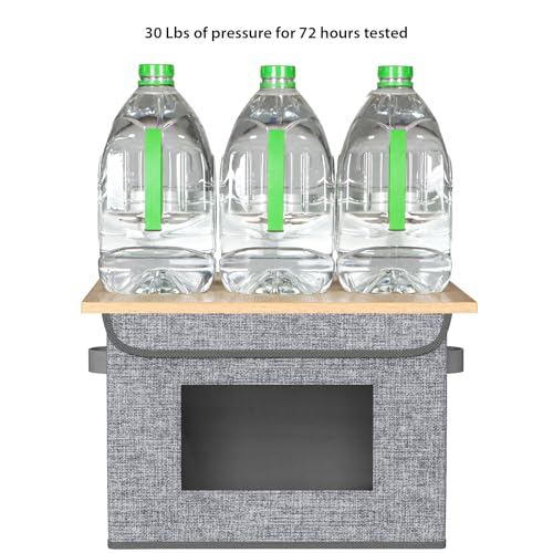 Univivi Fabric Foldable Storage Boxes [4-Pack] Large Collapsible Stackable Storage Bins with Lids, Closet Organizers and Storage Cube Basket for Home, Office, Bedroom (Grey, 17'' x 12'' x 12") - color: Grey Pattern, size: 17''-4 Pack