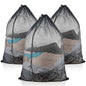 3 Pack Large Mesh Laundry Bag, 24 x 36 Inch Mesh Wash Bag with Drawstring Closure, Delicates Bag for Washing Machine - Perfect for College Dorms, Travel, Laundromats, Apartments (Black)