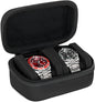 2 slots watch storage box, portable hard watch travel box, watch storage display storage box, padded watch portable box for watches - size: 2 Slot