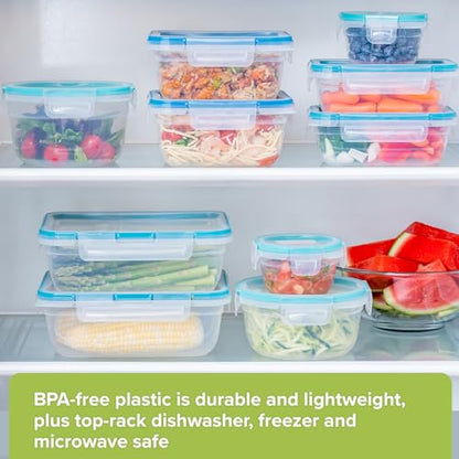 Snapware Plastic Total Solutions (10-Pack, Mixed Sizes) Food Storage Containers Set, Airtight & Leakproof Plastic Locking BPA-Free Lids Tupperware, Freezer Dishwasher Microwave Safe - size: 10 Pack, style: Mixed Sizes