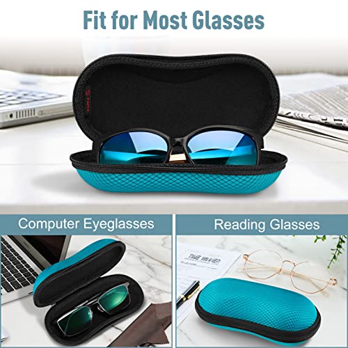 FINTIE Sunglasses Case, Hard EVA Shell Shockproof Sport Glasses Case with Metal Carabiner Travel Zipper Eyeglasses Holder - color: Legacy Teal