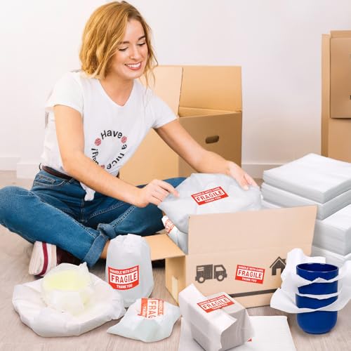 390 Pcs Moving Supplies, 270 Foam Pouches & Foam Sheets, 4 Sizes Packing Foam Pouches with 120 Fragile Stickers for Protect Cushion Dishes China Storage Supplies (7.8X7.8", 7.8X12", 12X12", 12X16") - size: 270PCS-4 Sizes (7.8X7.8, 7.8X12, 12X12, 12X16)