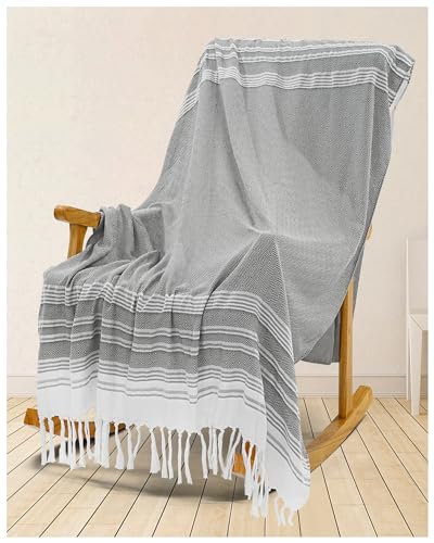 Gray Soft Throw Blanket Bedroom Decoration Living Room Accessories Sofa Couch Cover Apartment Essential Boho Minimalist Magnolia Japandi Organic Modern Scandinavian Nursery Hogar Neutral Decor Grey - color: Grey, size: Extra Large 50''x68''