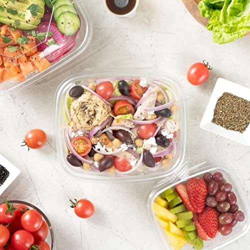 Restaurantware Thermo Tek 32 Ounce Deli Food Containers 100 Anti-Fog Hinged Lid Containers - Freezable Rectangle Clear Plastic To Go Food Containers Disposable - size: 32 oz