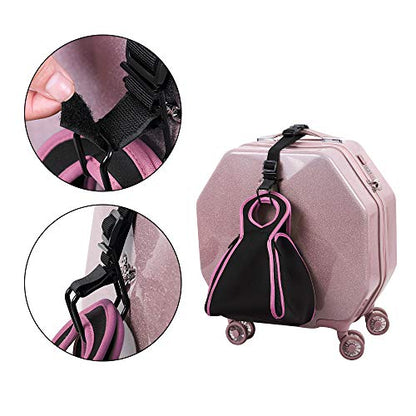 J Hook Luggage Strap Add a Bag Hook Hanger Strap, Adjustable attaches Briefcase Together (Black-Normal Size) - size: Small size/Standard buckle
