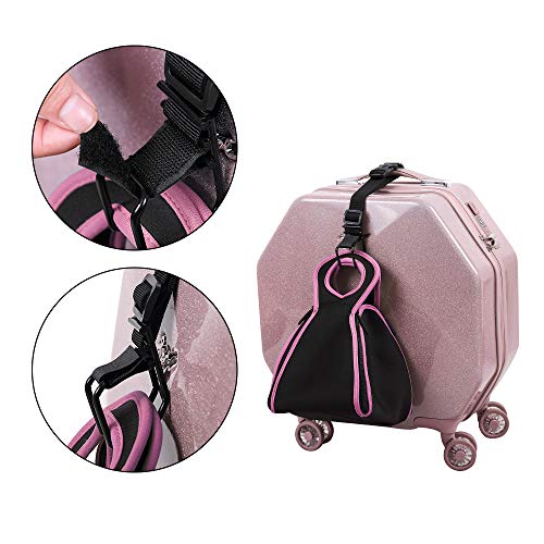J Hook Luggage Strap Add a Bag Hook Hanger Strap, Adjustable attaches Briefcase Together (Black-Normal Size) - size: Small size/Standard buckle