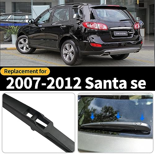 Replacement for Hyundai Santa Fe 2007 2008 2009 2010 2011 2012 Rear Windshield Wiper Blade and Arm Assembly-Car Back window wiper Arm Blade Complete Set - size: For Hyundai Santa Fe 2007-2012