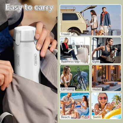 4 in 1 Travel Dispenser Bottle, 30ML*4 Refillable Pack Squeeze Bottles, Portable Leak Proof Travel Toiletry Containers for Toiletries/Shampoo/Conditioner/Shower Gel (White) - color: White