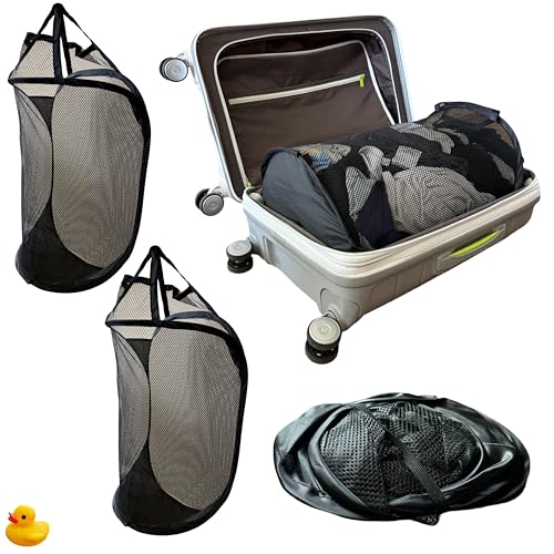 Travel Laundry Bags for TSA Compliant Carry On Luggage. Laundry bag travel, Travel Essentials, Cruise Essentials 2025, Luggage Sets, Packing Cubes (Black, 2-Pack)