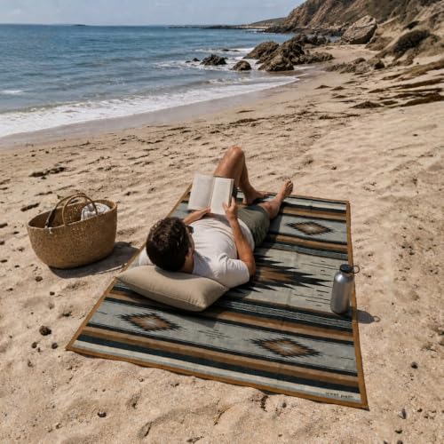 WP West Path Waxed Canvas Camping Blanket & Bedroll – Waterproof Canvas Blanket, Oilskin Outdoor Blanket, Camp Blanket, Bushcraft Ground Cloth (Brown Diamond, XL) - color: Brown Diamond, size: X-Large