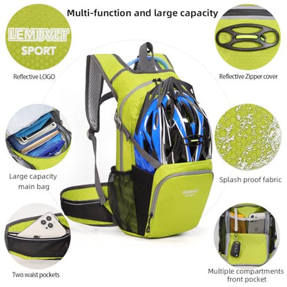 Hiking Daypack Waterproof Biking Backpack 15L Lightweight Durable Backpack for Ski Snowboarding Running MTB Cycling - color: Lime