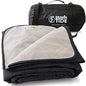 BRAWNTIDE Large Waterproof Outdoor Blanket, Extra Thick Fleece, Warm, Windproof & Sandproof, Quilted Stadium Blanket for Sports Events, Beach, Camping, Picnics, Dogs & Car, 82" x 55 - color: Black