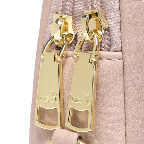 Haytijoe Small Anti Theft Crossbody Bag for Women Faux Leather Lightweight Sling Bags RFID Blocking Fanny Pack for Travel - color: Pink Light
