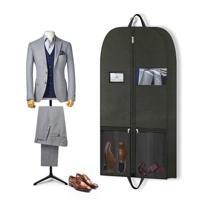 Travel Garment Suit Bag for Hanging Clothes 43", Suit bags for Closet Storage with Pockets Gusseted Garment bag for Men Suits Shirts Tuxedos Dresses Coats, Suit Cover Bags With Handles and Zipper - size: 43" 1PK