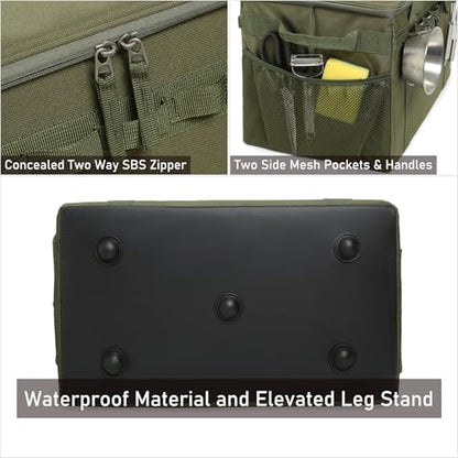 Tactical Camping Storage Bag - 46L Utility Tote Bag Trunk Organizer (Army Green) - color: Army Green