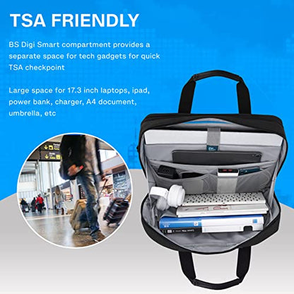 BAGSMART 17.3 Inch Laptop Bag, Expandable Computer Bag Laptop Briefcase Men Women,Laptop Shoulder Bag,Work Bag Business Travel Office, Black - color: Black-17.3 Inch