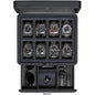 ROTHWELL 8 Slot Leather Watch Box with Valet Drawer - Luxury Case Display Jewelry Organizer, Locking Display Case Holder with Real Glass Top - Watch Box Organizer for Men & Women (Carbon) - color: 8 Slot - Carbon