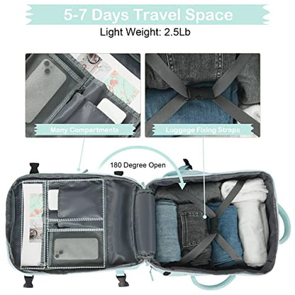 Hanples Large Travel Backpack for Women as Person Item Flight Approved, 35L Carry on Backpack, 17 Inch Laptop Backpack, Waterproof Backpack,Casual Bag with 2 Toiletry Bags (Mint Green) - color: Mint Green, size: Large