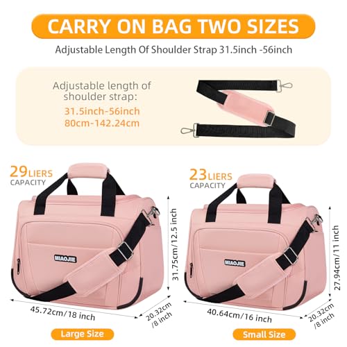 Underseat Carry On Luggage - Lightweight Travel Tote Weekender Bag Overnight Duffle for Travel, Personal Item - Pink-16Inch - color: Pink, size: 16IN