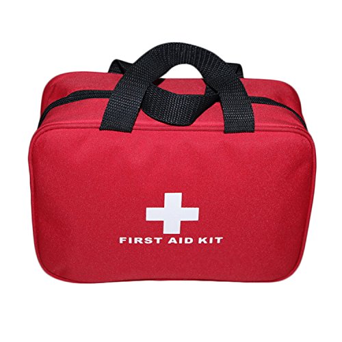 Nylon First Aid Empty Kit,Compact Waterproof and Lightweight First Aid Bag with Zippered for Emergency at Home, Office, Car, Outdoors, Boat, Camping, Hiking(Bag Only) - size: 1 Count (Pack of 1)