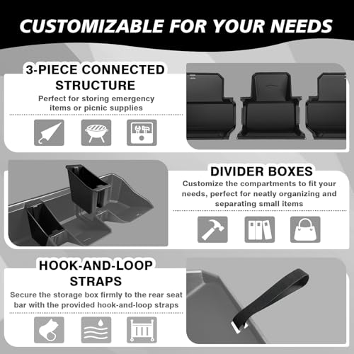 VaultsOnWheels Under Seat Storage Box Fit for 2026 2025 2024 Tesla Cybertruck Accessories, Console Organizer Truck Tool Box Custom Fit Detachable Underseat Organizer - size: 6) Cybertruck|24+|Rear Underseat Storage