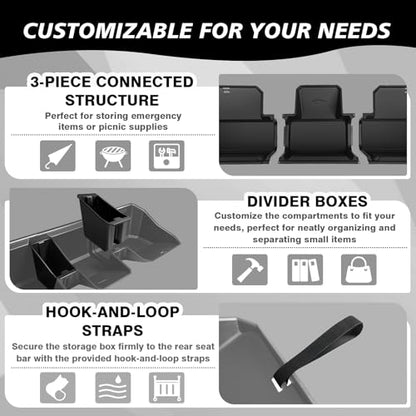 VaultsOnWheels Under Seat Storage Box Fit for 2026 2025 2024 Tesla Cybertruck Accessories, Console Organizer Truck Tool Box Custom Fit Detachable Underseat Organizer - size: 6) Cybertruck|24+|Rear Underseat Storage