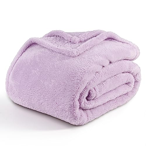 Berkshire Blanket Classic Extra-Fluffy™ Plush Throw Blanket, Soft Fuzzy Fluffy Long Hair Throw Blanket for Couch Sofa Bed, Pastel Lilac Purple, 50x60 Inches - color: Pastel Lilac, size: Throw/Throw XL