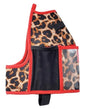 Half-Gallon Fitness Hydration Cover | Neoprene Insulated Cooling & Portable Gym Water Bottle Carrier | CASE with Storage Pockets - color: LEOPARD RED
