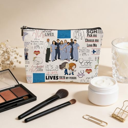 JIUWEIHU Funny Anatomy Fans Gift Makeup Bag, Merch Gifts Cosmetic Bags Travel Organizer Bag Makeup Pouch, Sister Birthday Christmas Merch Gifts for Women Mom Friend Sister - color: Multicolor 0082